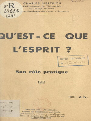 cover image of Qu'est-ce que l'esprit ?